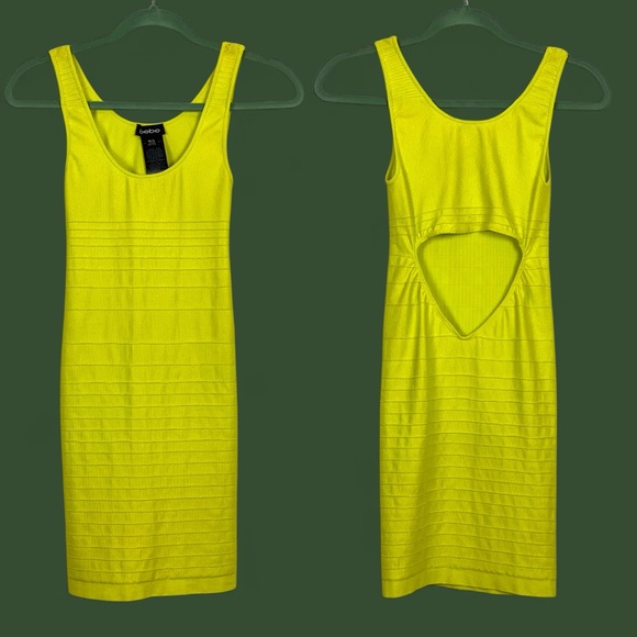 Bebe Neon Bodycon Cutout Dress - Picture 1 of 6